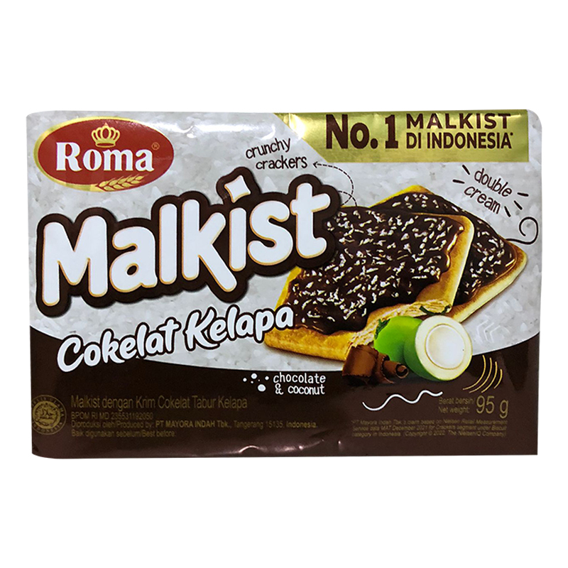 ROMA Malkist Cokelat Kelapa 椰香巧克力蘇打餅 95g