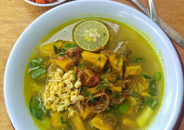 nasi + soto babat