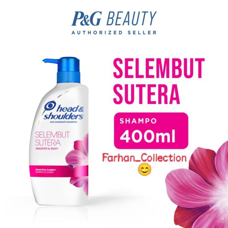 HS Selembut Sutra 洗髮精白標粉花-粉 160ml