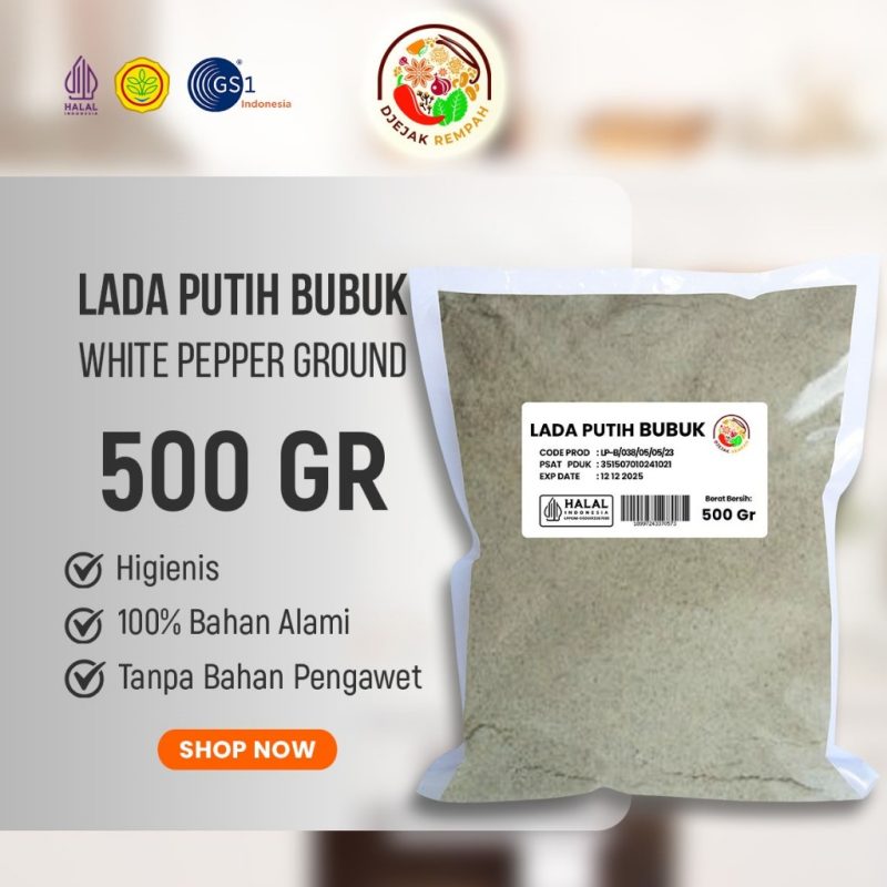 INDEX Lada Putih Bubuk 白胡椒粉 500g