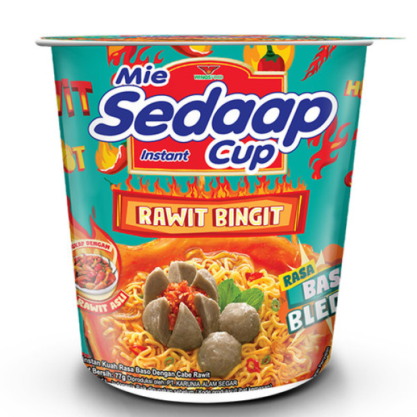 SEDAAP Cup Baso Bleduk 辣味牛肉丸湯杯麵 77g