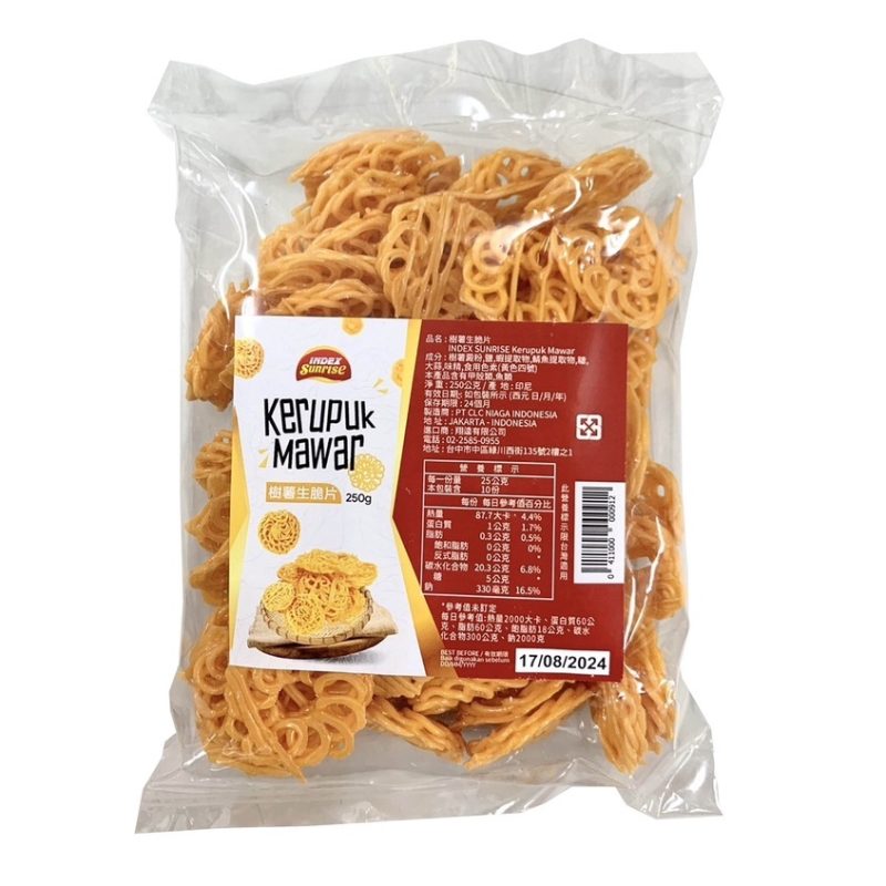 INDEX SUNRISE Kerupuk Mawar Kuning 樹薯生脆片 250g
