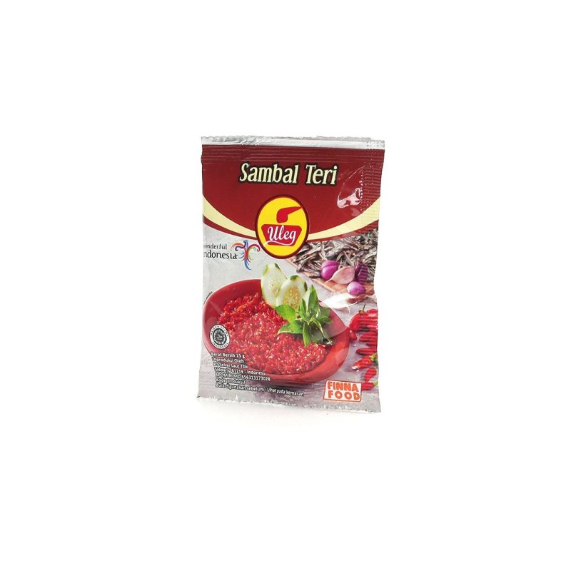 FINNA Uleg Sambal Teri 小魚干辣椒醬紅棕包 10*15g