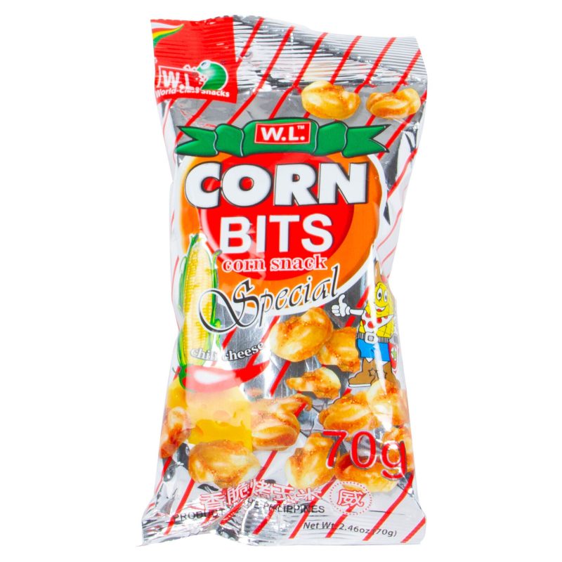 W.L. CORN BITS Chili Cheese 辣味起司炸玉米-銀 70g